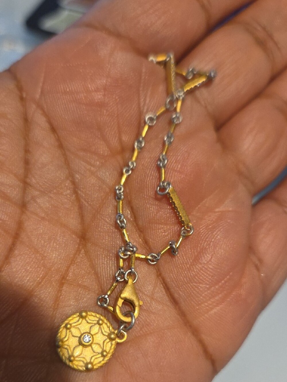 Gold Over Sterling - Freida Rothman - Two Tone Bracelet - Picture 4 of 4